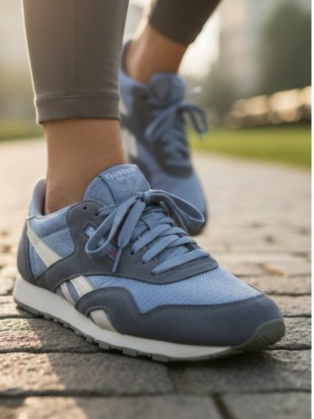 REEBOK Blue Suede Tie Sneakers Ladies Size 7.5